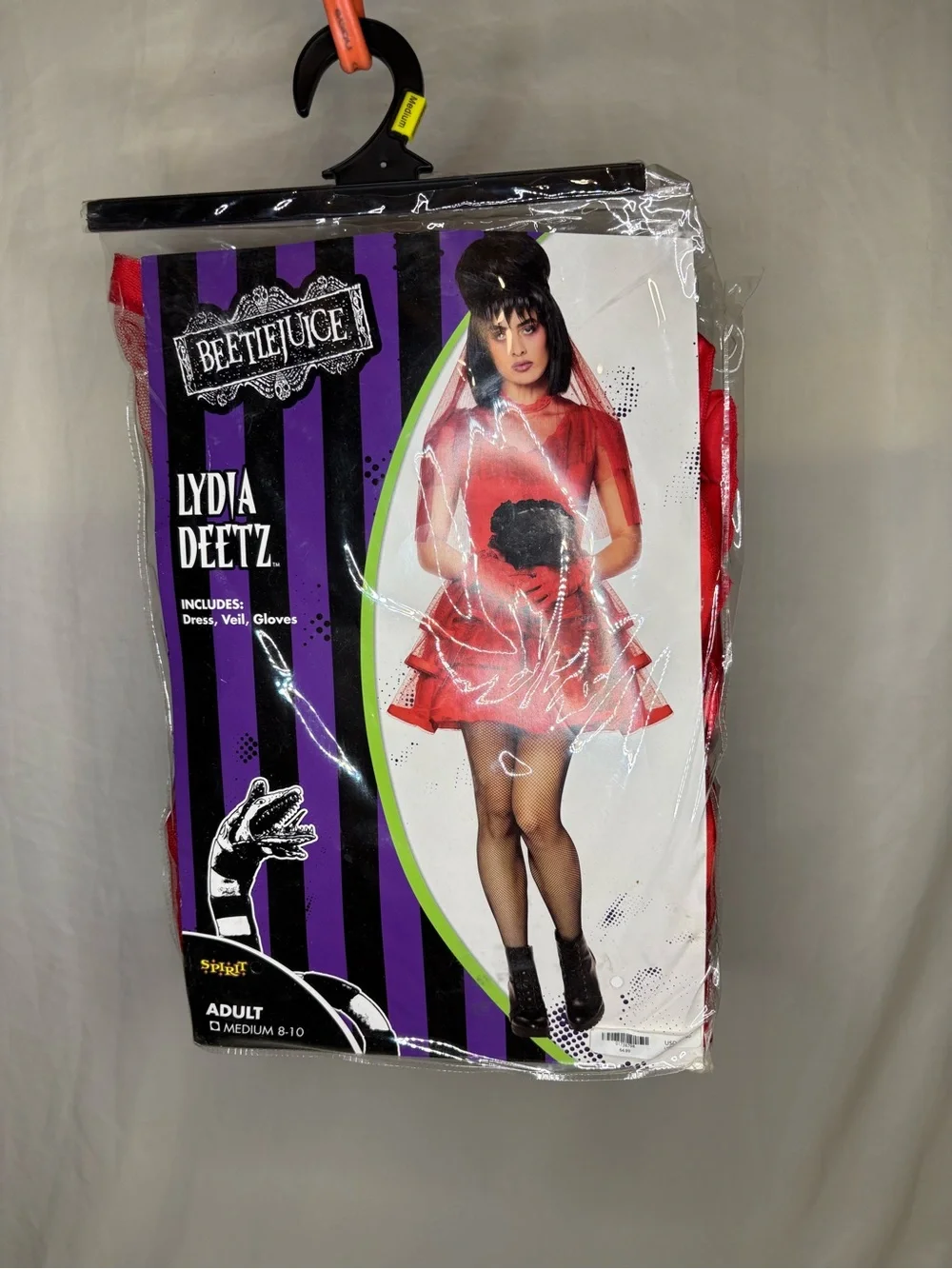 Beetlejuice Lydia Deetz Adult Medium 8-10 Costume Dress with Veil and Gloves
